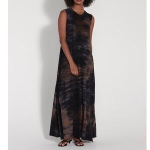 Raquel Allegra Sleeveless Drama Maxi Dress – Black Camo